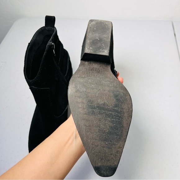 ZODIAC Western 3 Buckle Suede Booties 10M Black - Picture 8 of 8